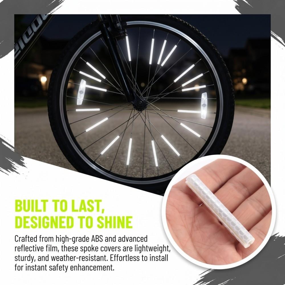84PCS 360° Visibility Bicycle Wheel Reflector 75mm Reflective Spoke Skins  Night Riding