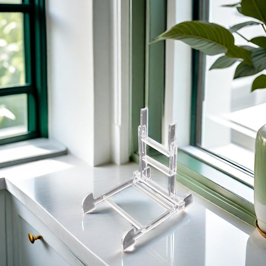 Transparent/black Display Stand Easel Bowl Plate Picture Holder For 6-10dish