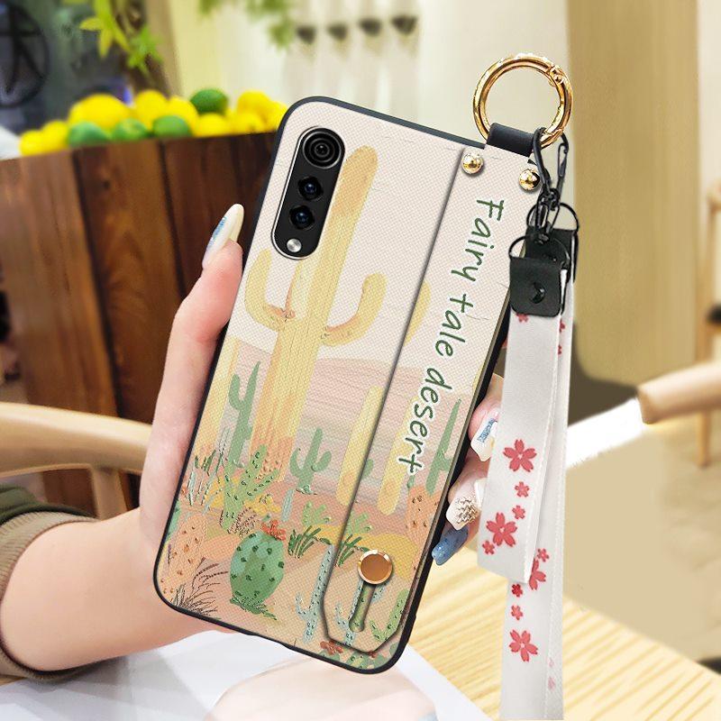 Wrist Strap Flower Phone Case For LG Velvet 4G/5G Shockproof Waterproof Soft Case Fashion Design Anti-dust Kickstand