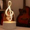 3D night light in the shape of musical notes, festive atmosphere bedroom decoration light, USB power supply, gift table light.