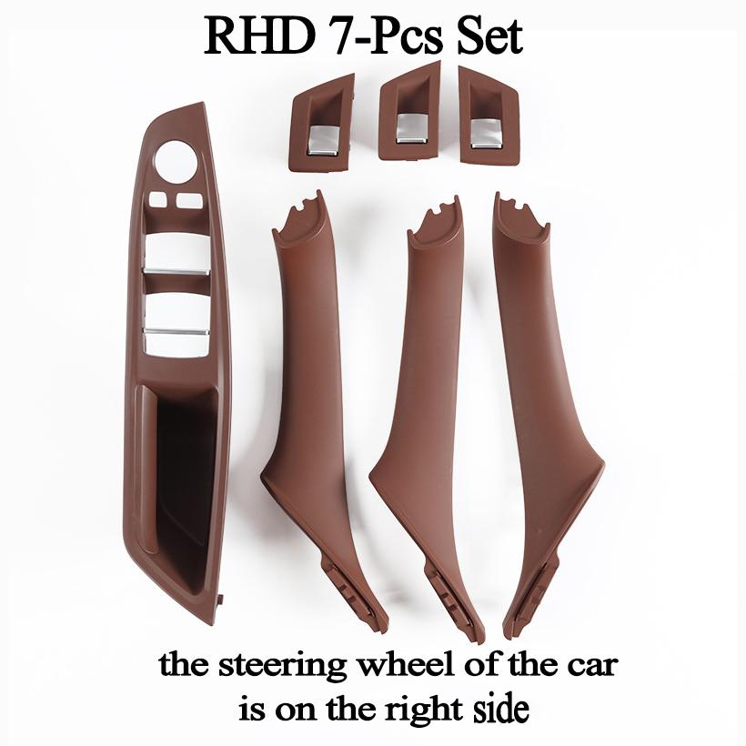 Suitable for Carbon Fiber Inner Handle F10 F11 F18 5Series Armrest Pull Trim Cover 7 Pcs Set 51417225875 51417261933 51417225879