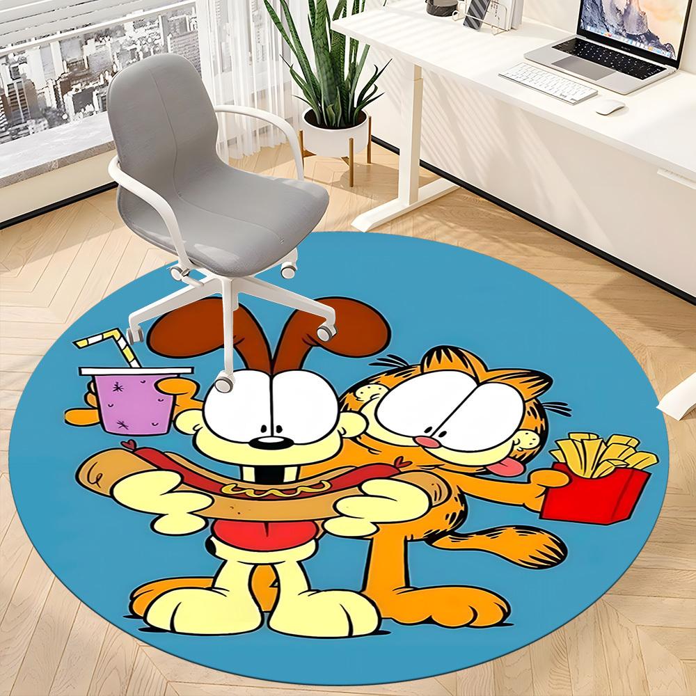 1pc Garfield Chair Carpet for Office Non-Slip, Soft & Comfortable, Carpet for Office, Gaming, Lightweight Round Floor Mat