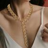 Collana con Nappa a Foglia Metallica ZAA da Donna, Gioielli Eleganti Bohémien per Celebrazioni, Accessori per Vacanze Estive, Festival, Matrimoni