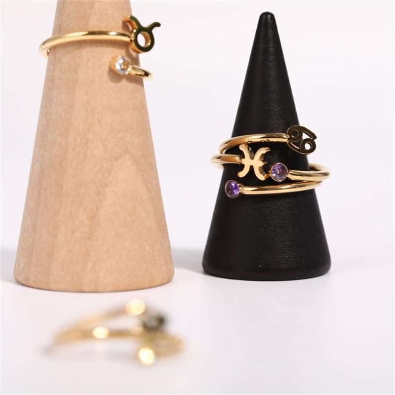 Unique Zircon Constellations Rings Adjustable Finger Rings Fashion Open Rings Statement Jewelry Simple Knuckles Rings