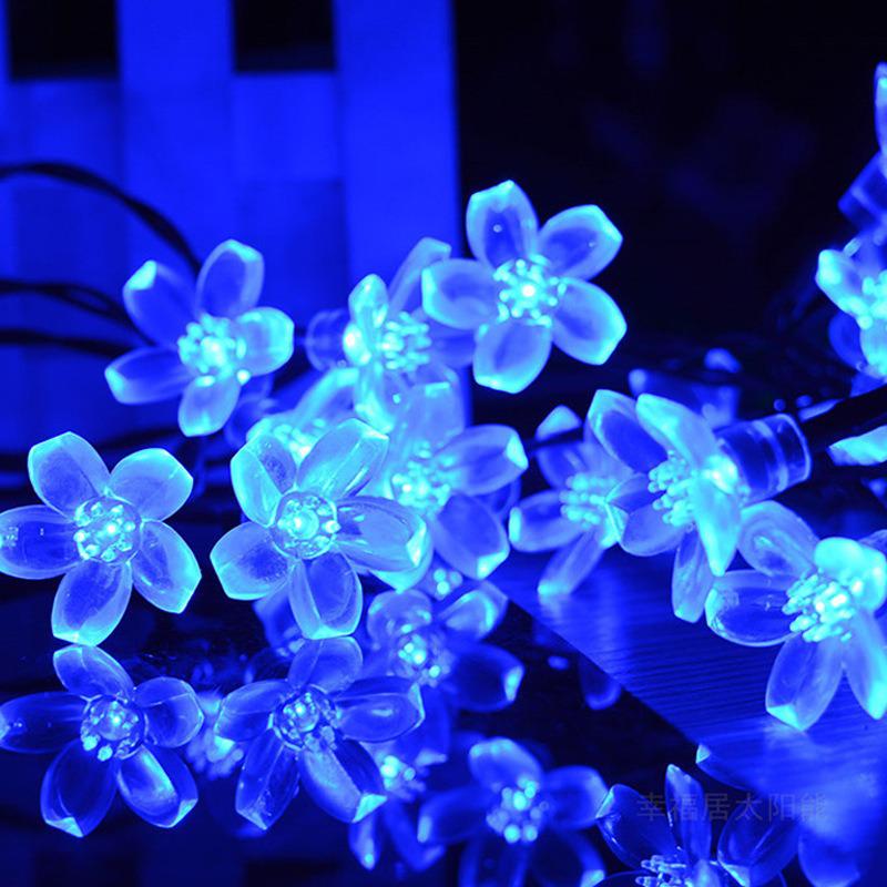 Outdoor Cherry Blossom Solar LED String Lights - Holiday & Courtyard Décor