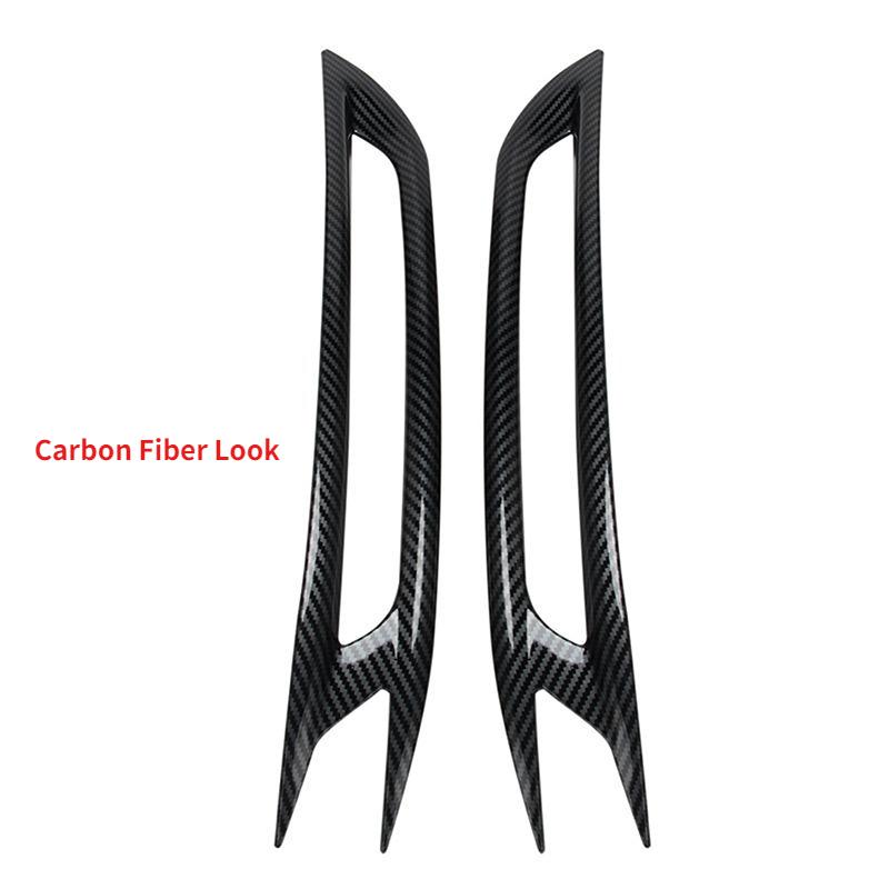 Black/Carbon Fiber Look Rear Bumper Reflector Decorative Frame For Honda Civic 11th Gen 2022-2024 Rear Fog Light Lamp Cover Trim