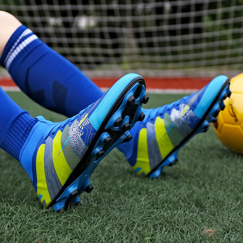 Football Shoes Children Adult Youth Sports High Top Flying Knitting Socks Mouth Spikes Rubber Nail Bottom Competition Training Shoes