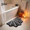 Stylish Halloween Rug Lantern Thick Bath Mat Spider Web Bathroom Rug Gothic Pumpkin Fluffy Bedroom