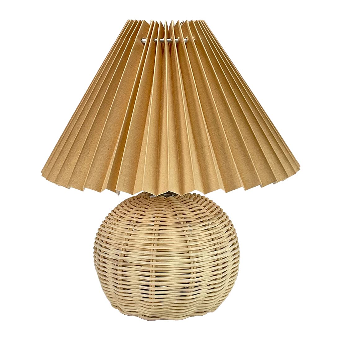 

GOLWIS pleated shade lamp, social media-friendly, Korean-inspired, stylish interior design, warm-colored LED rattan table lamp, Korean table lamp,