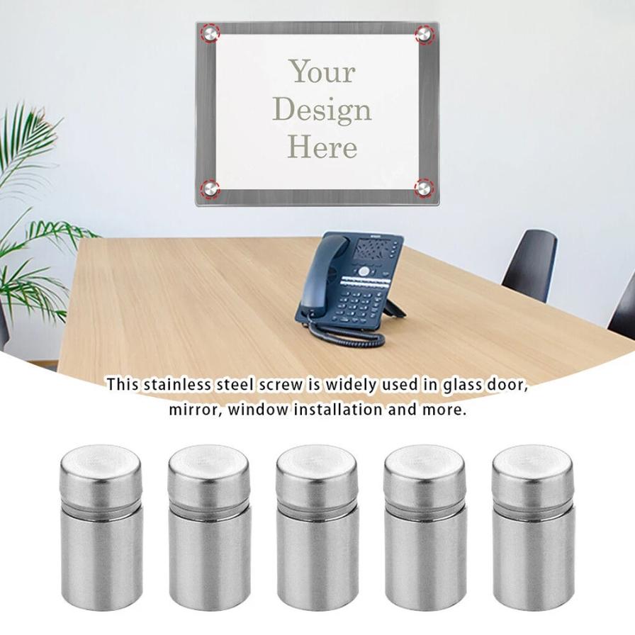 20-50pcs Glass Display Stand Mounting Bolt Stainless Standoffs Sign Advertisement Fixings Advertising Nail Hardware Accessories