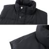 Men Cotton Vest Stand Collar Sleeveless Warm Elastic Hem Windproof Waistcoat Solid Color Zipper Buttons Placket Thickened Vest Coat with Pockets