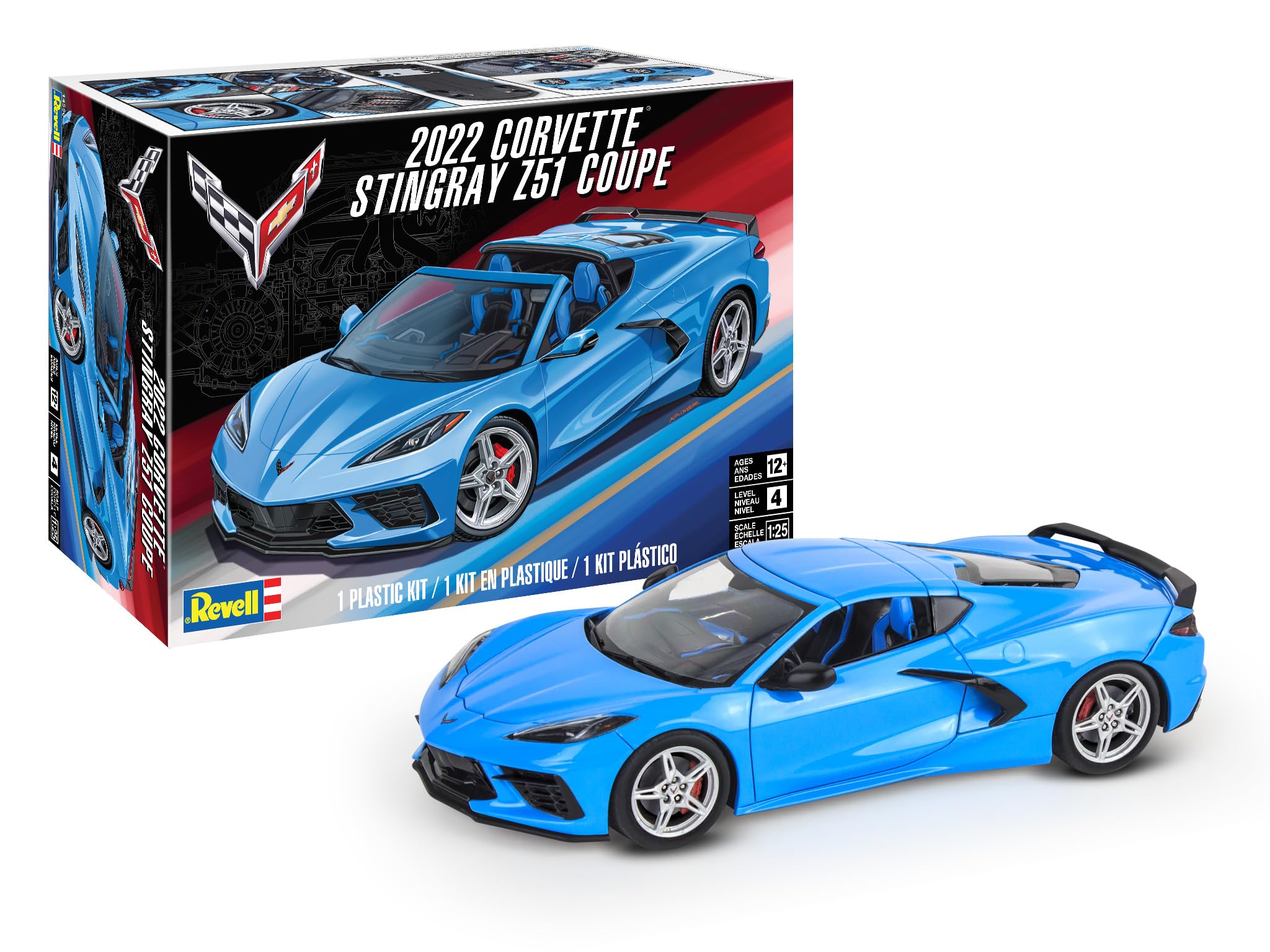 

Revell 14556 2022 Chevrolet Corvette Stingray Z51 Coupe Scale Skill Level 4 Model Building Kit 125 142-Piece