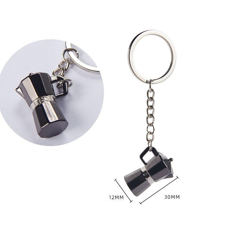 Coffee Supplies Key Chain Fashion Zinc Alloy Key Chain Coffee Appliance Accessories Design Key Chain Decoration Holiday Gift