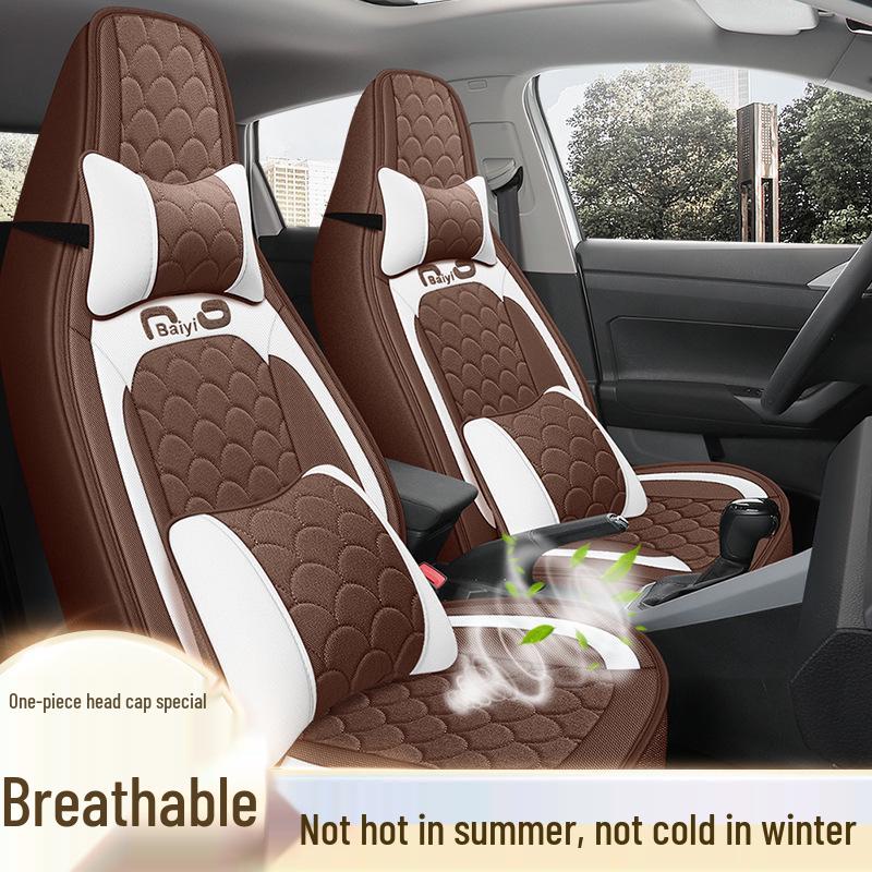 X492 Breathable Cotton Linen Car Seat Cushion for Dolphin MINI, Little Ant, Ice Cream, Punk, Dodo - Universal Fit