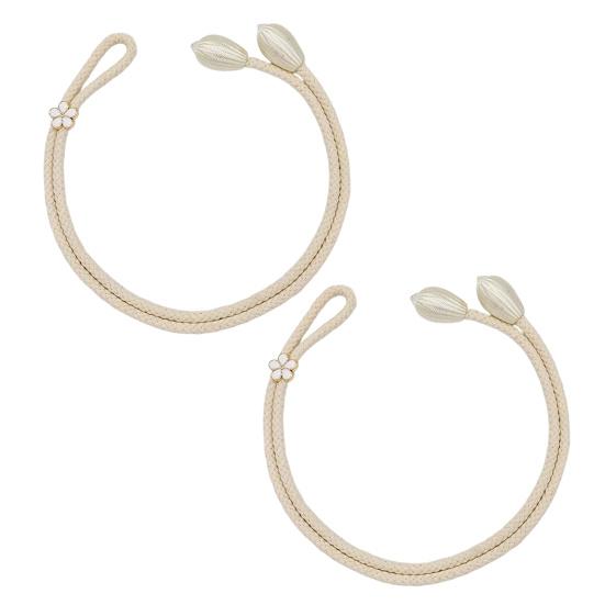 2Pcs Adjustable Curtain Tiebacks, Curtain Ties with Flower Slides, Cute Charms, Boho Curtain Holder Ropes for Home Bedroom Curtains Patio Drapes