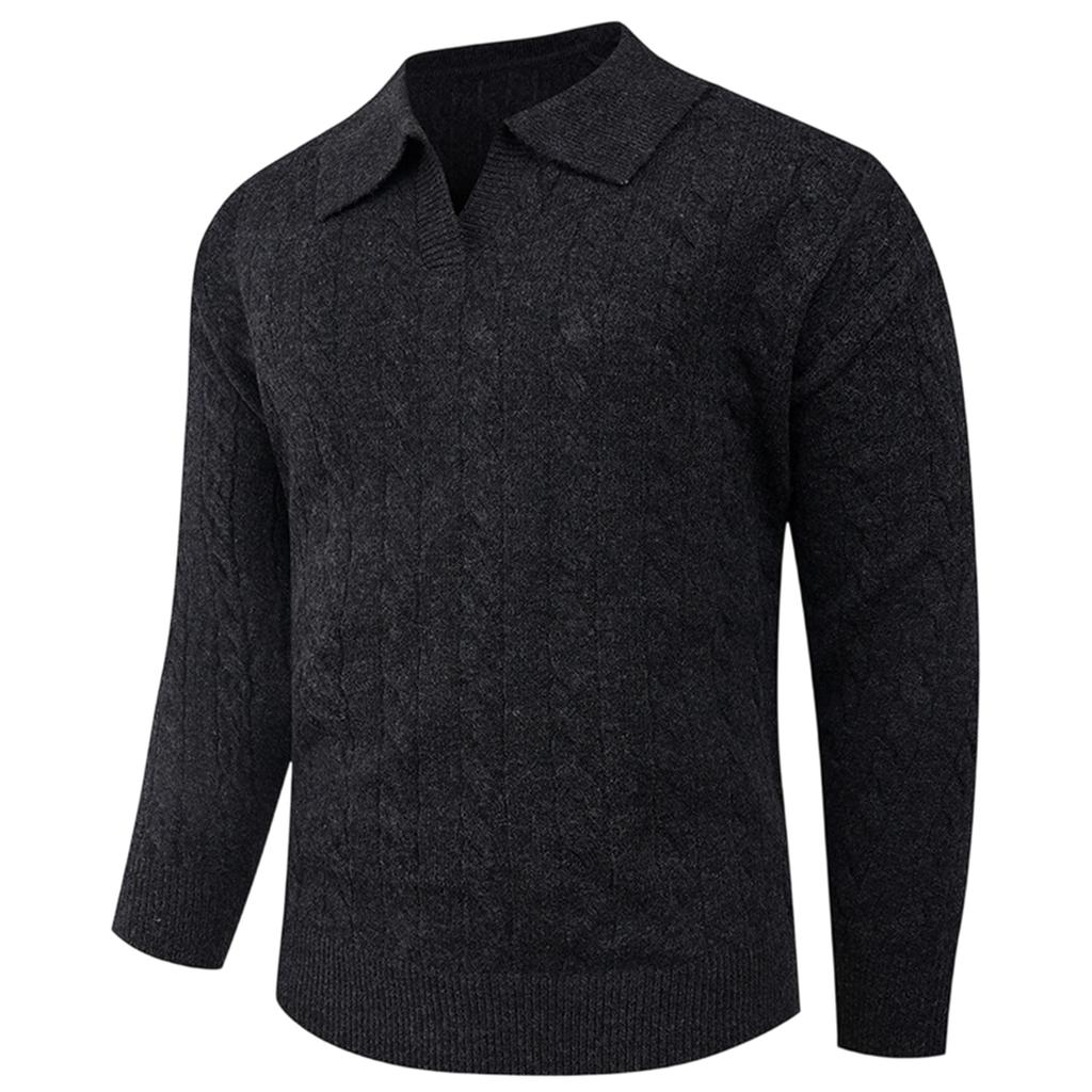 Men's  Fashion  Knitting  Pullover  Flip Collar  Long Cleeves  Sweater