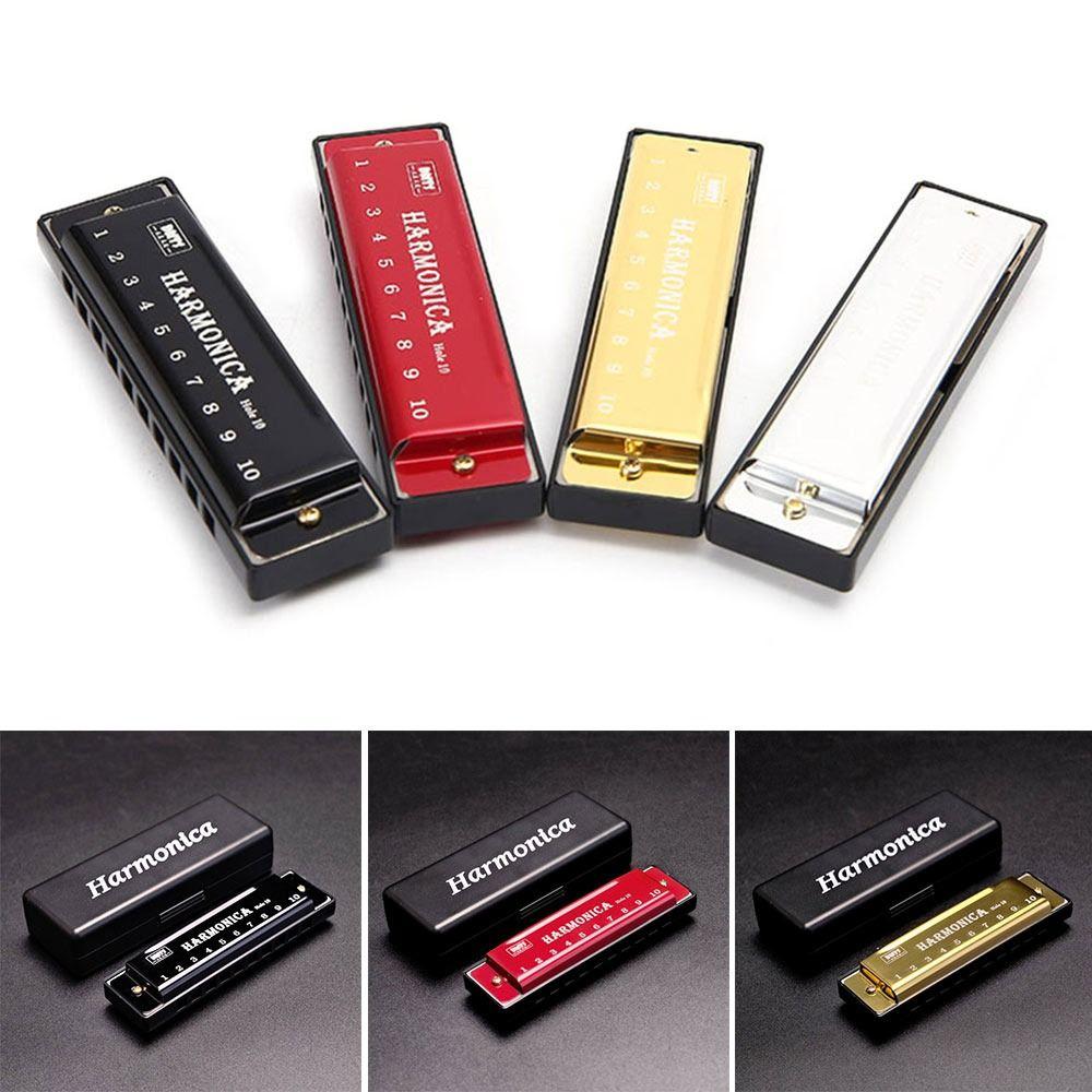 Metal Diatonic Harmonica Key of C Musical Instrument Portable 10 Hole Harmonica  Children