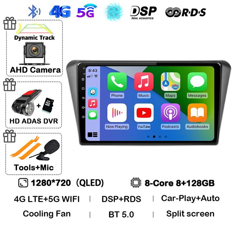 Android 14 Auto Carplay WIFI+4G For Peugeot 408 2014 2015 2016 2017 2018 GPS Car Radio Multimedia Video Player Stereo 360 Camera