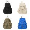 Casual Nylon Drawstring Backpack Lightweight College Student Schoolbag Canvas Shoulder Bag  Student