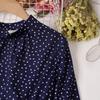 Women's New Waist Slimming Elegant Printed Long Sleeve Ruffled Chiffon Mid Length Dress