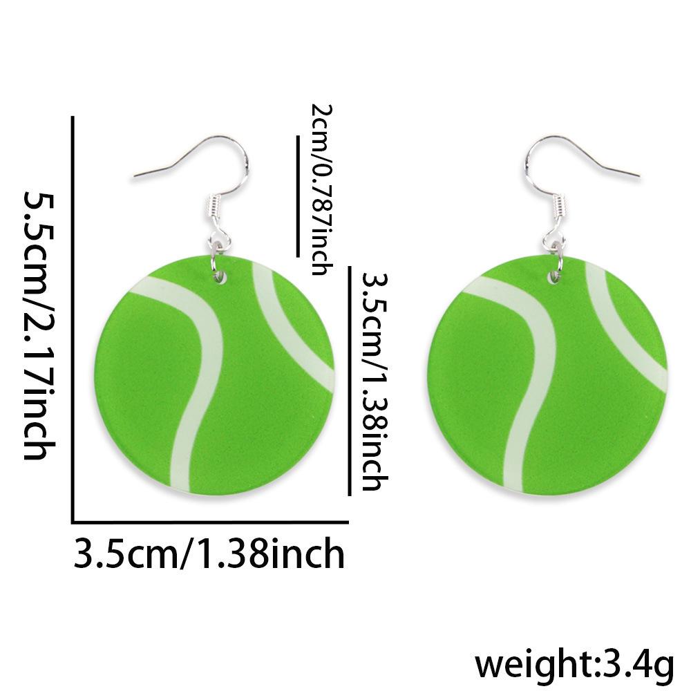 

Creative 2D Acrylic Sports Earrings: Football, Basketball, Tennis, Baseball, Rugby