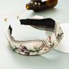 Pretty Boho Floral Embroidery Tape Headband for Lady Girls Shopping Party Headpiece Top Bow Knot Hairband for Women Head Wears