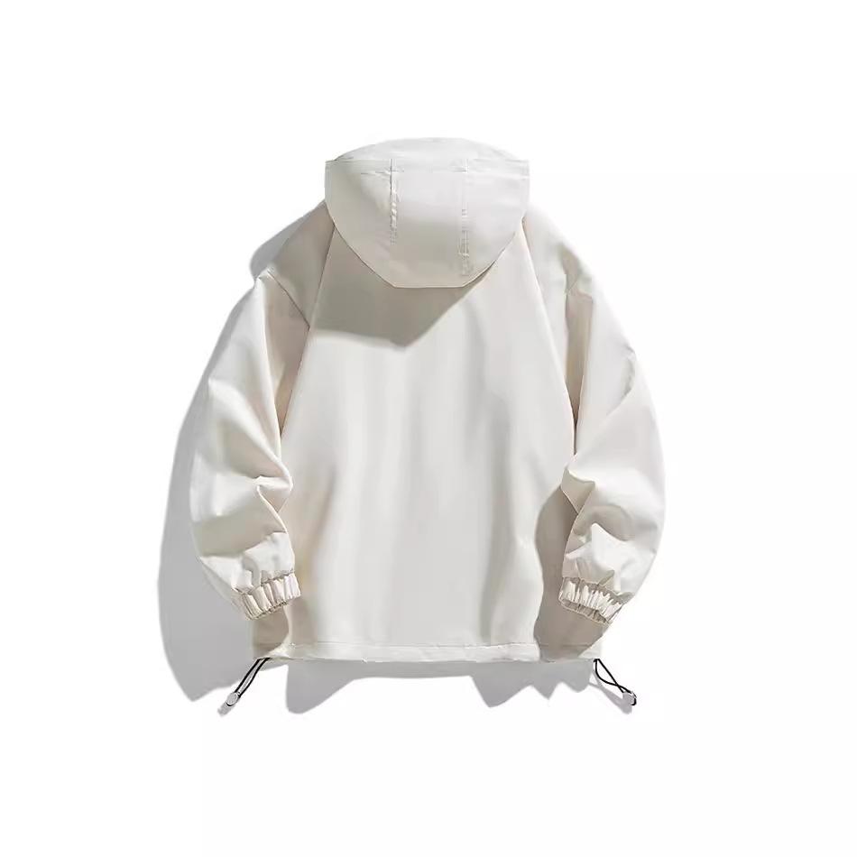 Solid Color Spring and Autumn Charge Jacket Hooded Jacket Men's and Women's Same Outdoor Windproof Trend Casual Hiking Suit