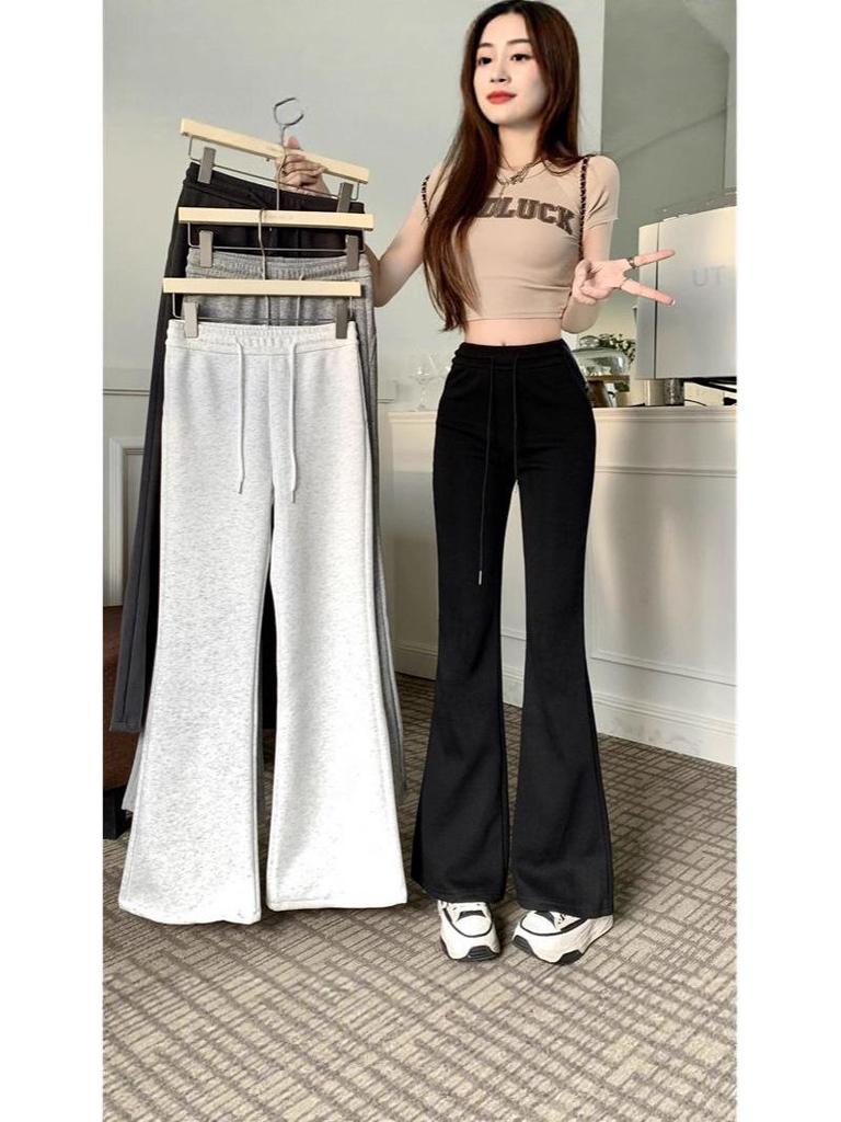 Hua Cotton Blend Micro-Flare High Waist Slimming Sweatpants for Women - 2025 Autumn Collection
