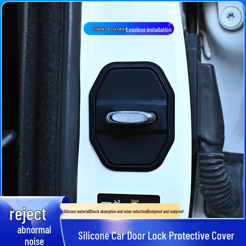 Car Door Lock Cover: Full Wrap Silicone Shock Absorption Pad