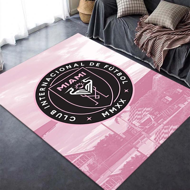 Nouveau Tapis Inter Miami CF 2025 pour Salon Chambre Maison Décoration Canapé, Tapis de Sol Antidérapant pour Jouer avec les Enfants