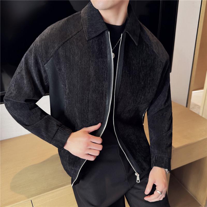 Men s Trendy Woolen Lapel Jacket – Autumn/Winter 2024 Fashion Collection L чёрный