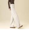 Women's 2024 Winter White Slim Straight Wide-Leg Fleece Jeans