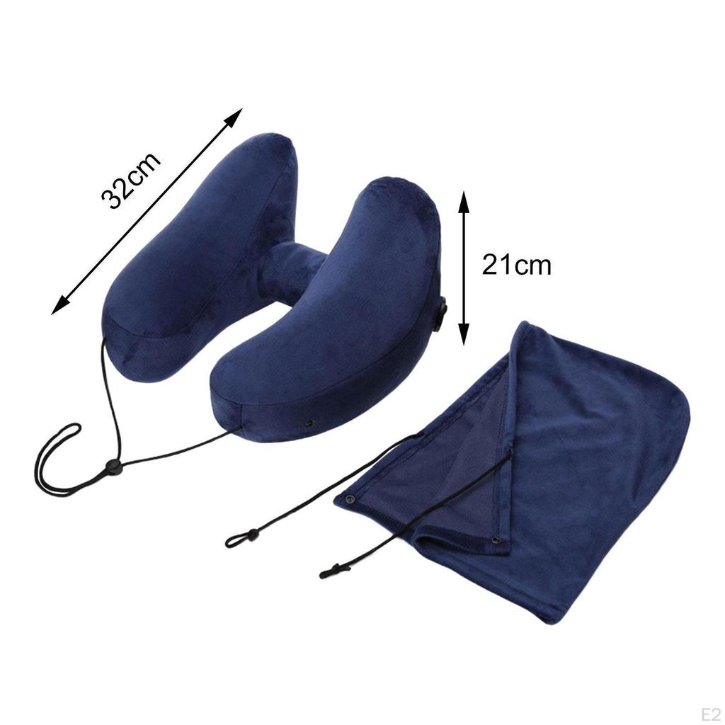 Inflatable Neck Pillow with Handy Carrying Pouch