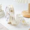 Gold-stamped Polyester Gift Ribbon Bow for Cakes & Floral Packaging