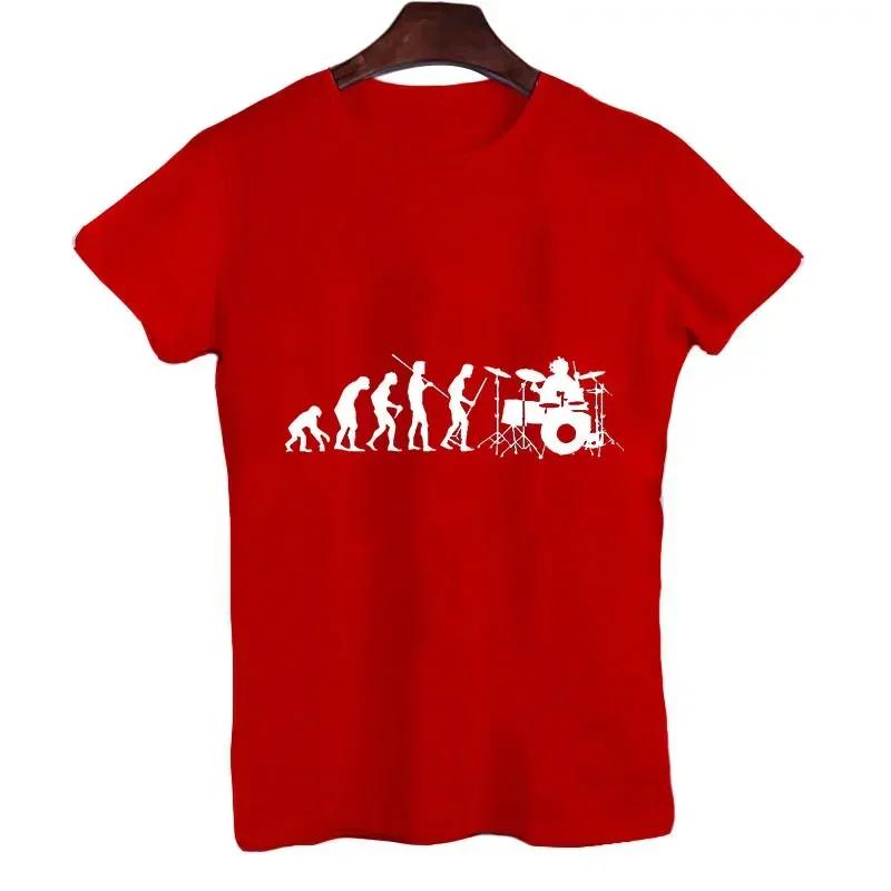 Men T-shirt Drummer Evolution Print Graphic Summer Tshirt Casual Tees Shirts Male Tops Streetwear Loose Short Sleeve Clothing