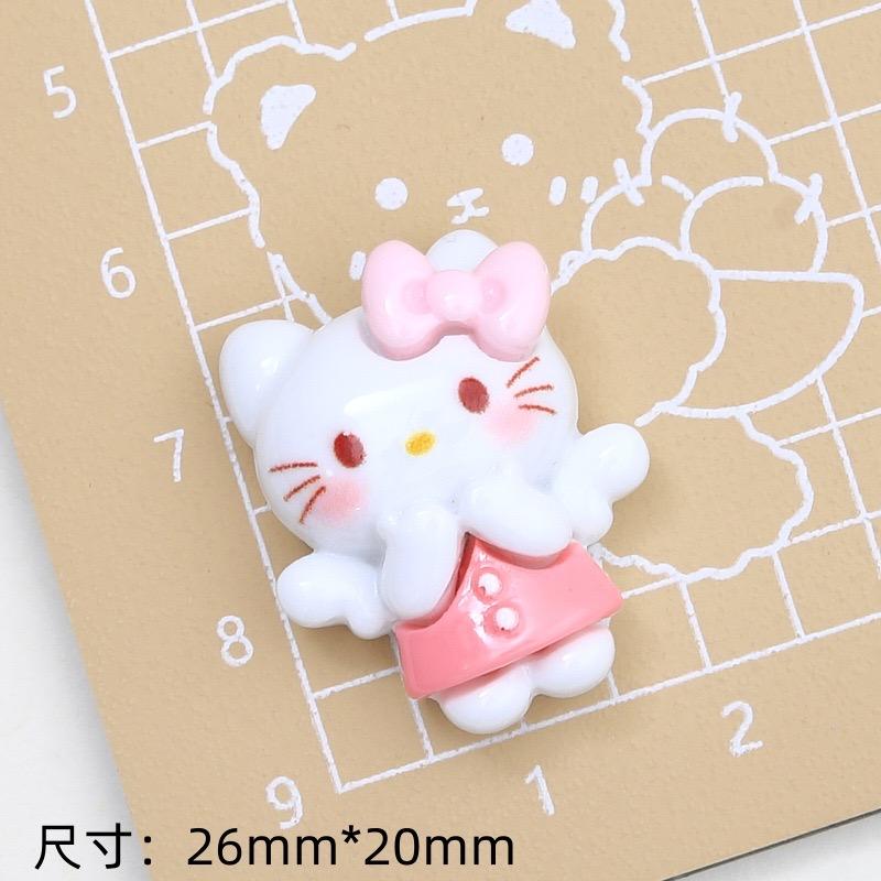10 Pcs New Kawaii Cartoon Kitten, Puppy, Rabbit Resin Flat Back Scrapbook Figurine Diy Bow Decor Accessories Crafts A6