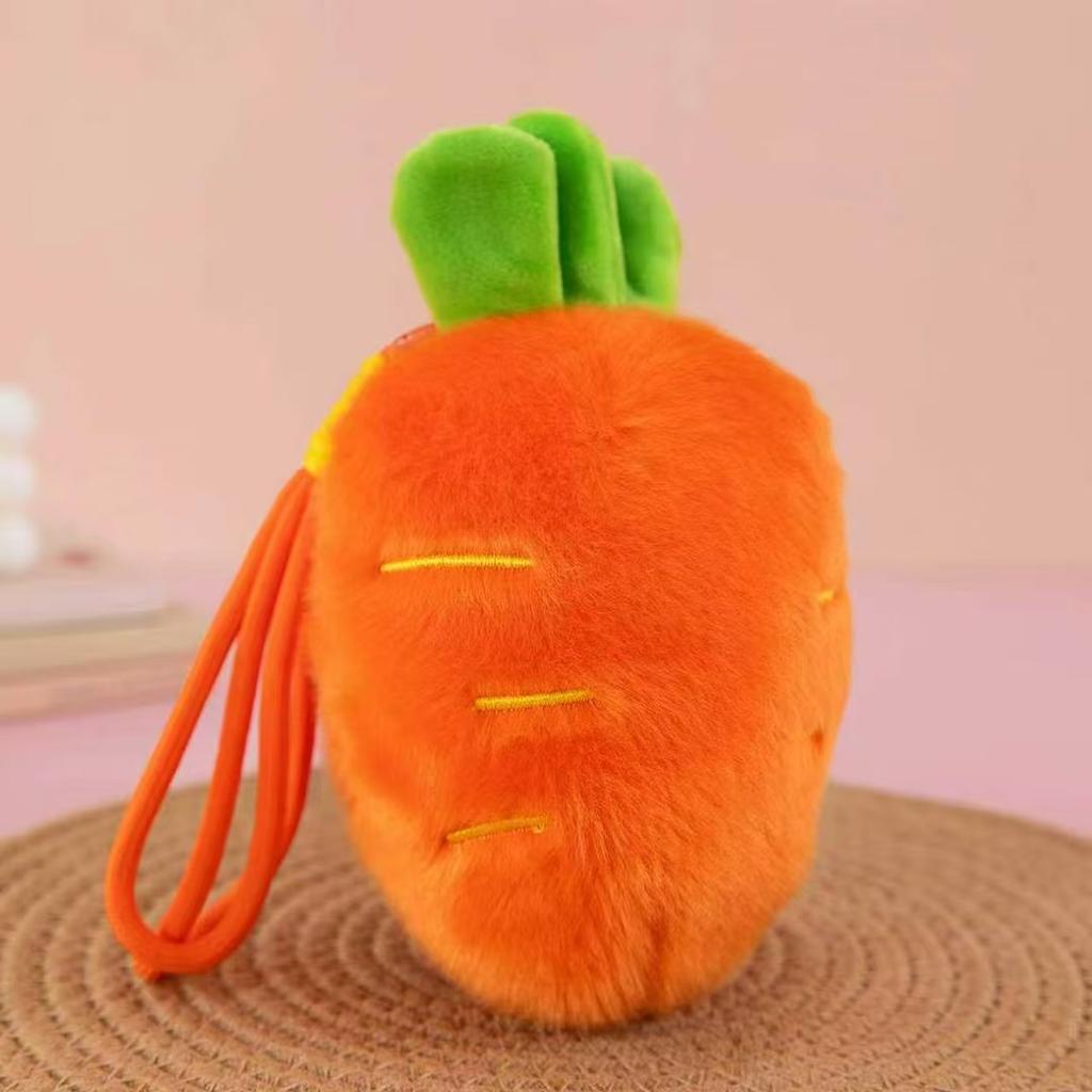 Cute Strawberry Orange Plush Keychain Cartoon Fruit Doll Desktop Ornament Palm Toy Pendant