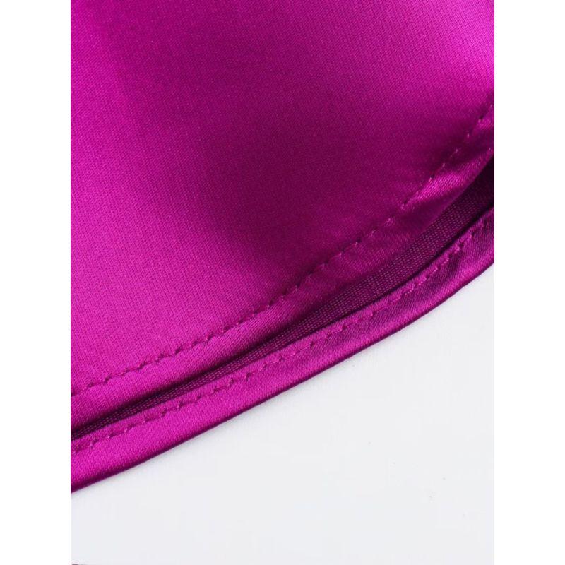 Women's New Fashion Wind Silk Satin Midi Skirt Dress