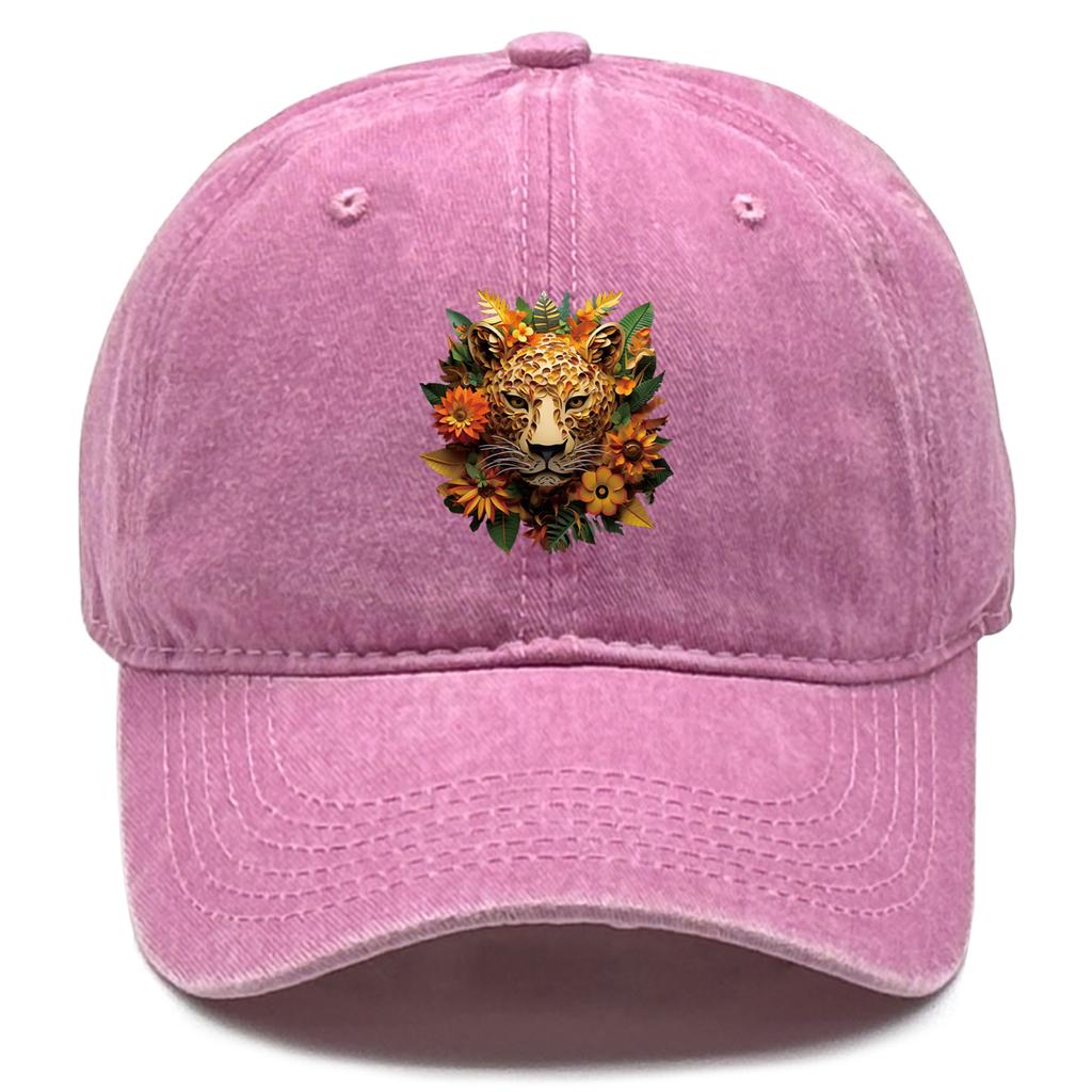 Flower Leopard Adjustable Baseball Hat Cap For Man Inelastic Distressed Snapback Baseball Caps Perfect For Mountaineering