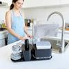 Manual Press Soap & Sponge Holder Dispenser for Kitchen & Bathroom