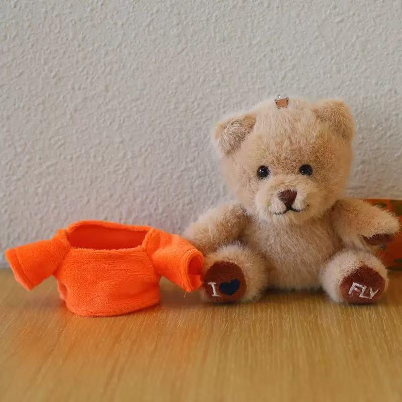 Adorable Teddy Bear Keychain Plush Toy with Customizable Logo 11cm (No Lanyard)