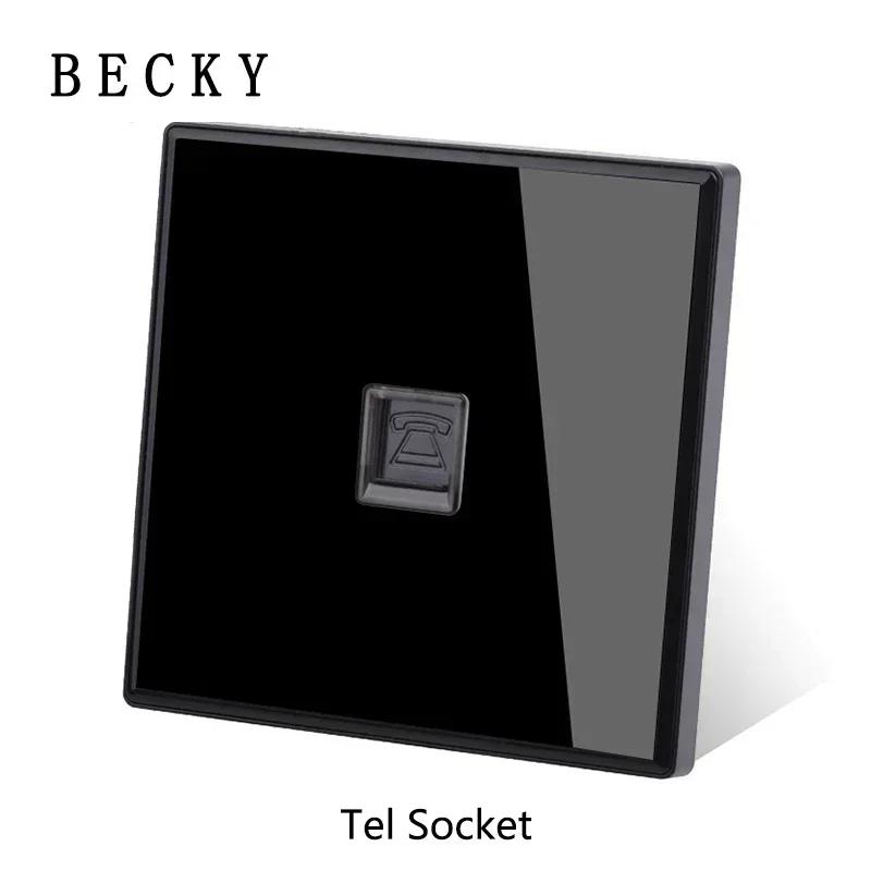 Black Tempered Glass Wall Switch Panel Led European 16a Socket Retro Toggle Light Switch Eu Uk Standard 2usb Socket 1Gang-4gang