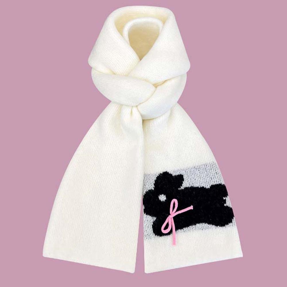 Warmer Cartoon Thick Shawl Soft Long Scarf Large Rabbit Knitted Scarf  Winter