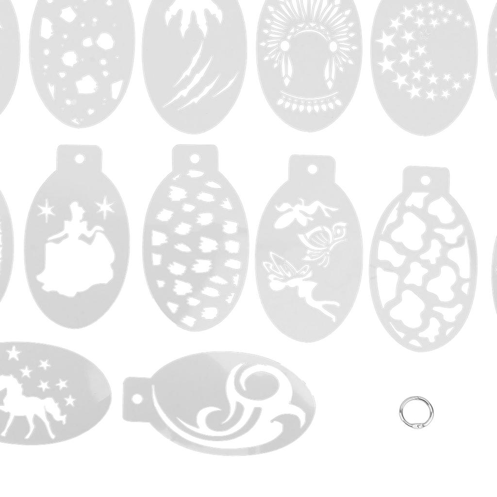 20 Pieces Face Body Painting Stencil Professional Makeup Body Art Painting Stencils for Holiday Halloween Makeup