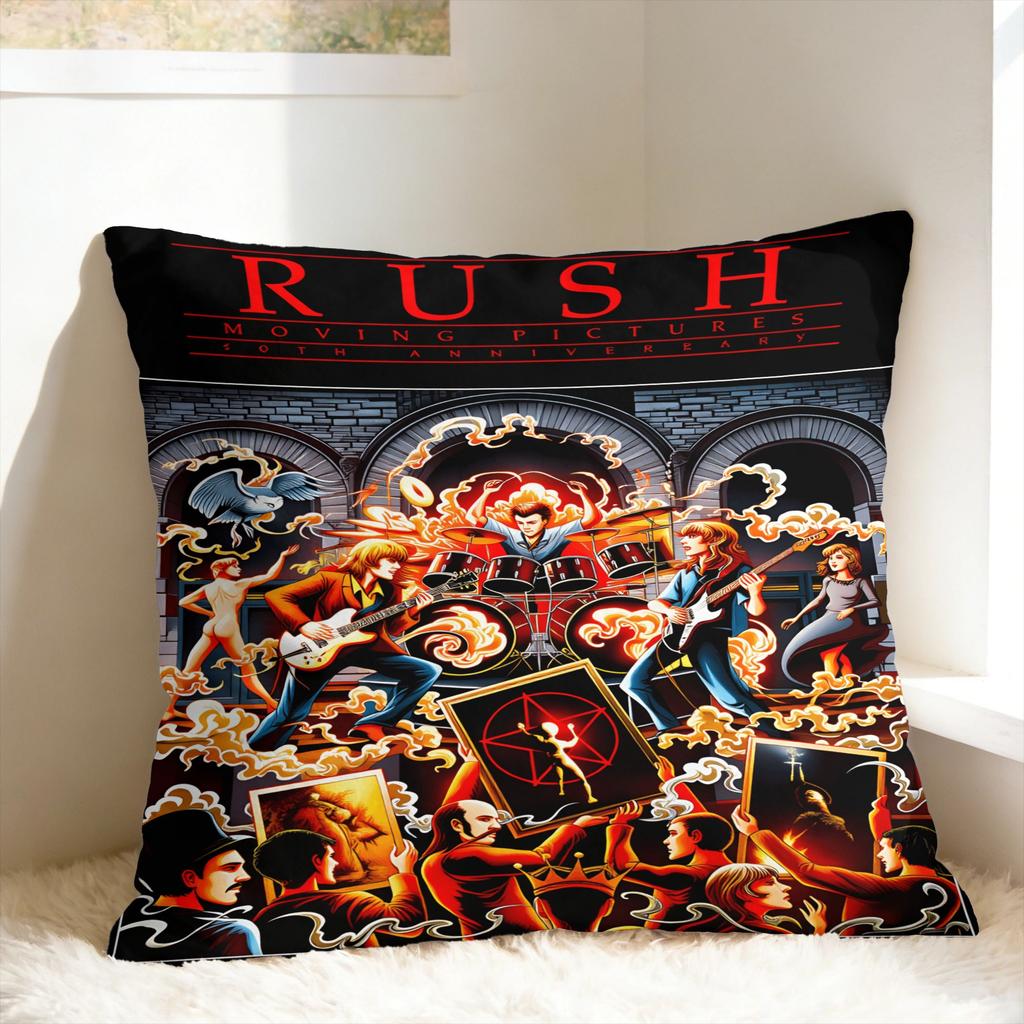Pillow Cover Rush Band Vintage Pillow Case For Living Room Bed Chair Pillowcases