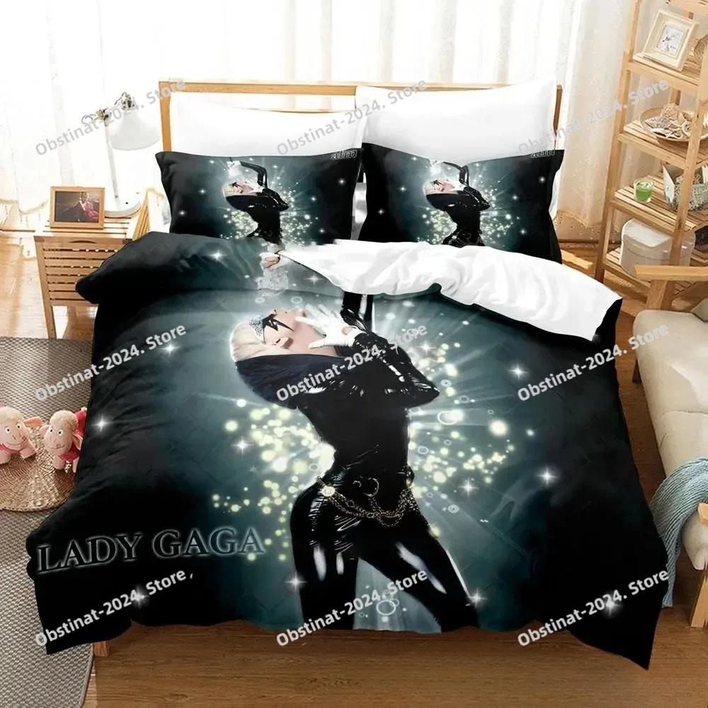 3D-Druck Lady Gaga Bettwäsche-Set Bedruckte Bettbezug Kissenbezug Einzel Doppel Stil Queen King Size Sets Heimtextilien
