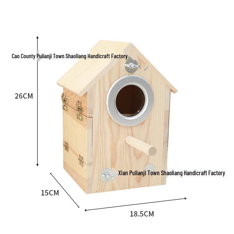 

Скворечник из сосны с вертикальной остроконечной крышей, утепленный гнездовой ящик для попугаев и птиц.