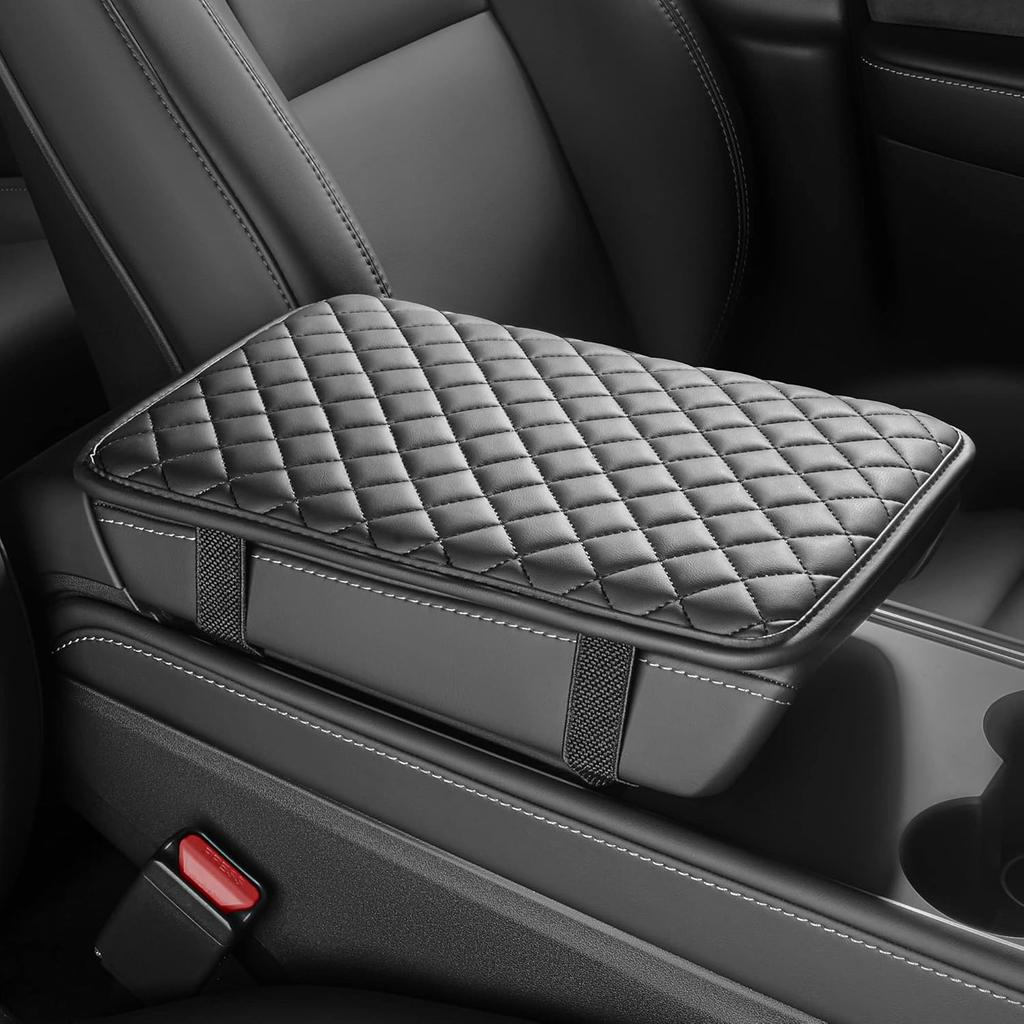 Car Armrest Covers, Vehicle Center Console Cover, Middle Storage Organizer Pads, Dog & Cat Paws Protetor, Nappa Leather, Waterproof, Anti-Slip, Auto