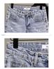 Men's Summer Ripped Denim Shorts - Korean Style, Elastic Fit, Trendy Mid-Length Streetwear