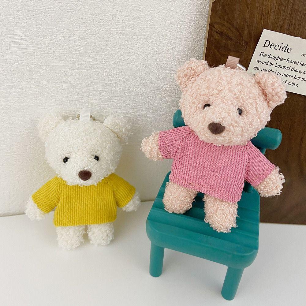

Fluffy Little Bear Doll Plush Keyrings Girl Heart Little Bear Plush Keychain Hanging Accessory Style E